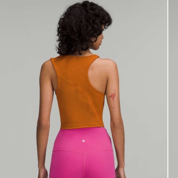 Lululemon butternut ribbed asymmetrical crop top - Picture 4 of 5